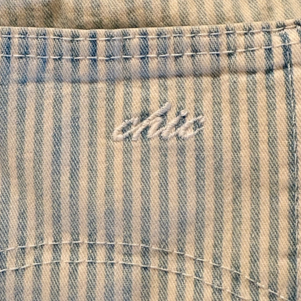 Vintage Chic USA BLUE White Pinstripe High Rise Jeans Made in USA No Tag Size